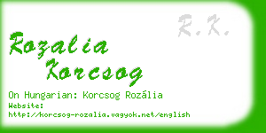 rozalia korcsog business card