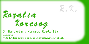 rozalia korcsog business card